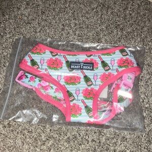 Pink Floral & Champagne  Dog Harness XL